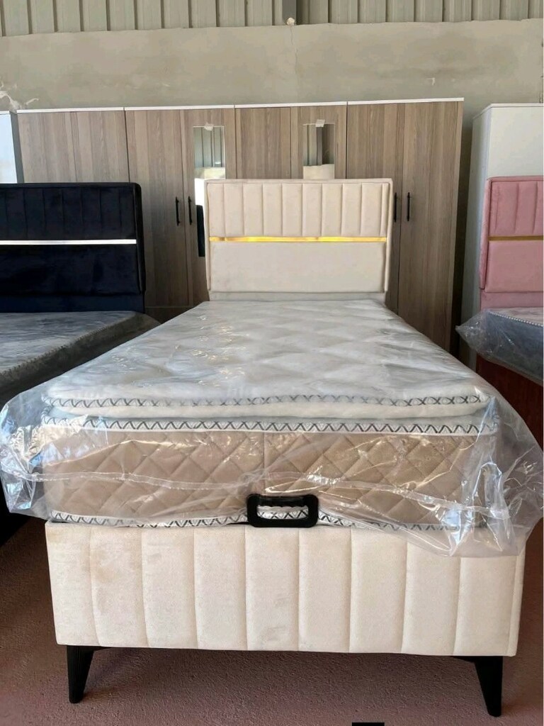 tek kişilik baza başlık yatak çelik kasa iyisi sıfır paketli ürünler s - 3