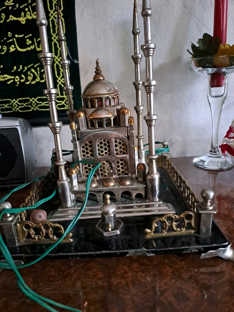 Gerçek antika 60 yıllık krom ve prinç cami ve gece lambası - 5
