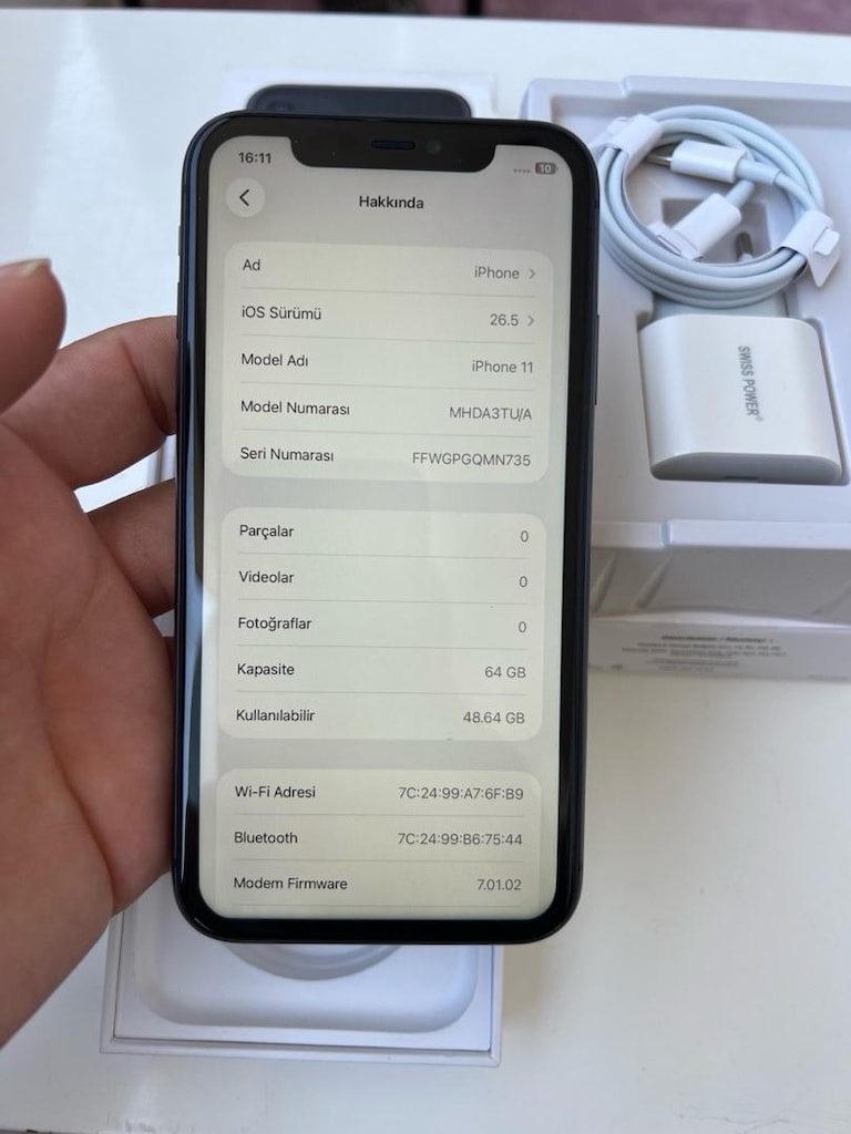 iPhone 11 64 GB % 83 Türkiye Cihazı Hatasız - 7