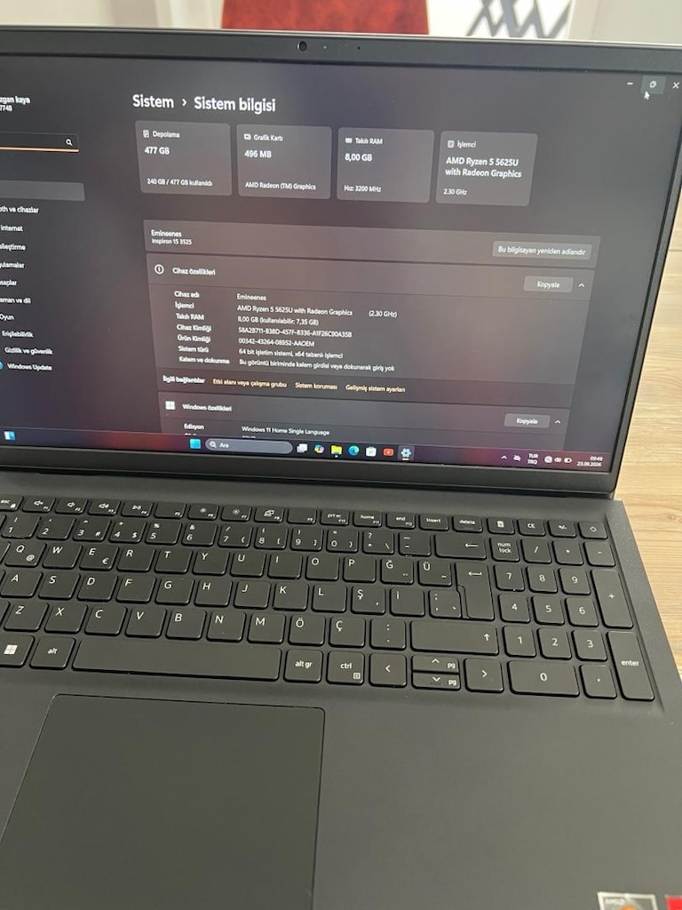 Dell inspion 15 Amd ryzen 5 120 hz ekran 500gb ss - 5
