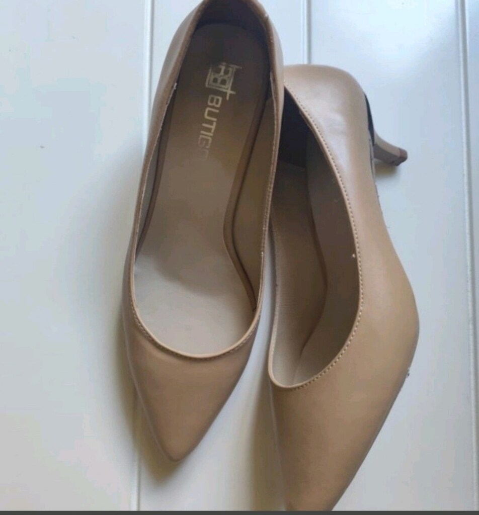 NUDE BEJ DERİ minik topuk ayakkabı 36 BUTİGO ZARA MNG İNCİ ELLE - 4