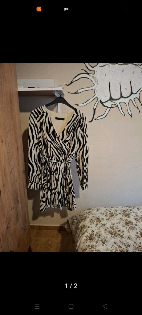 Bsl zebra desenli elbise - 5