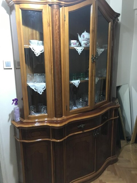 Antika salon takımı,vitrin,konsol