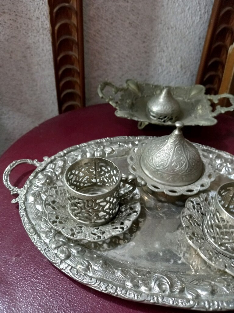 10 parça Alman Gümüş&kristal Sunum Seti - 9