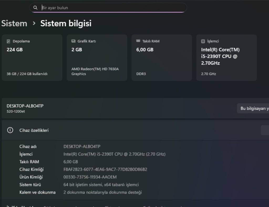 HP TouchSmart 520-1200et All in One bilgisayar - 2