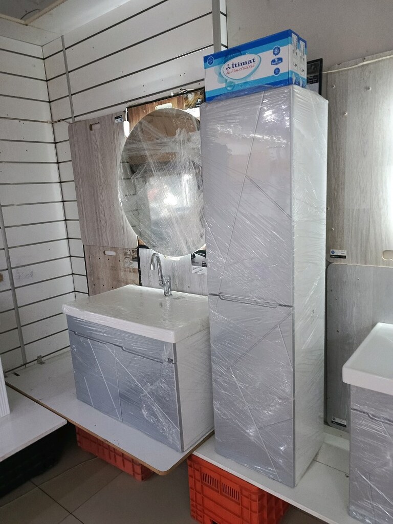 80cm mebran kapakli banyo dolabi - 4
