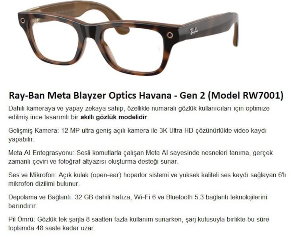 Ray-Ban Meta gen 2 sıfır Akıllı gözlük. Almanya’dan . - 4