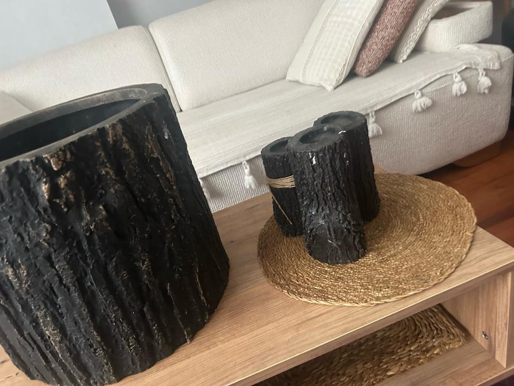kütük görünümlü dekoratif saksı