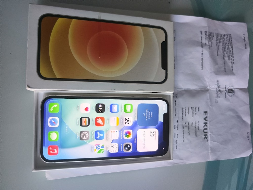 KARTA TAKSİT TR CİHAZİ İPHONE 12 128 GB PİL 81 KUTU FATURA VE ŞARJ - 3