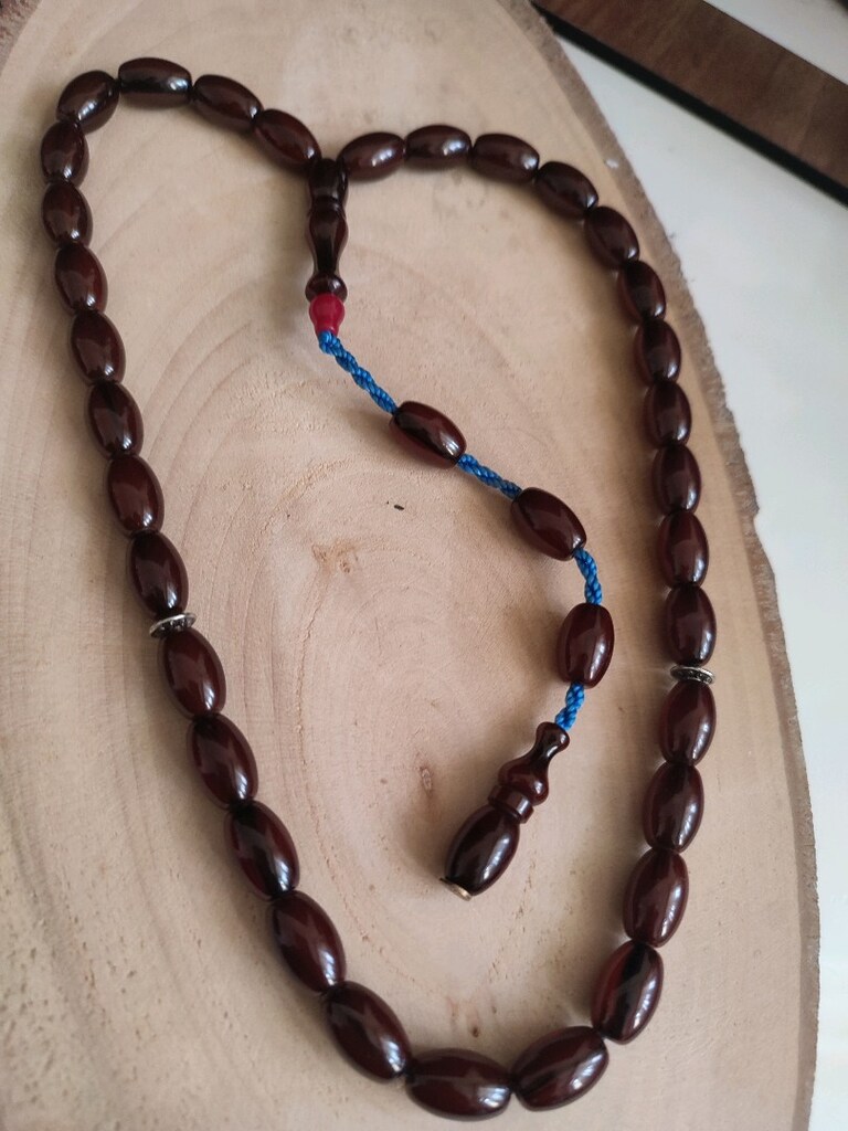 imzalı sıkma kehribar tesbih - 4