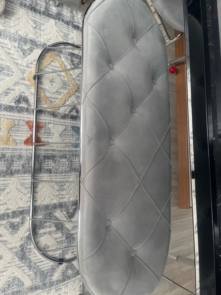 Siyah masa ve Gri sandalye takım - 5