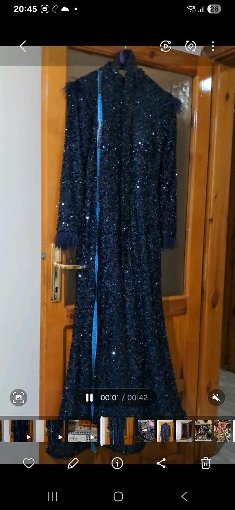 lacivert pul payet abiye - 2