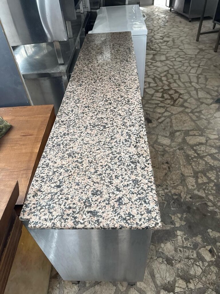 214x47 cm krom sürgülü granit tezgah çalışma tezgahı kapalı sürgülü - 3