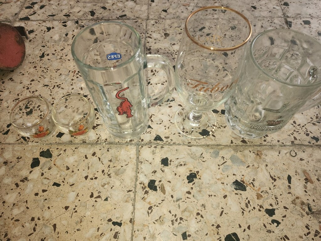 antika kaşık bıçak çatal tabak bardaklar - 3