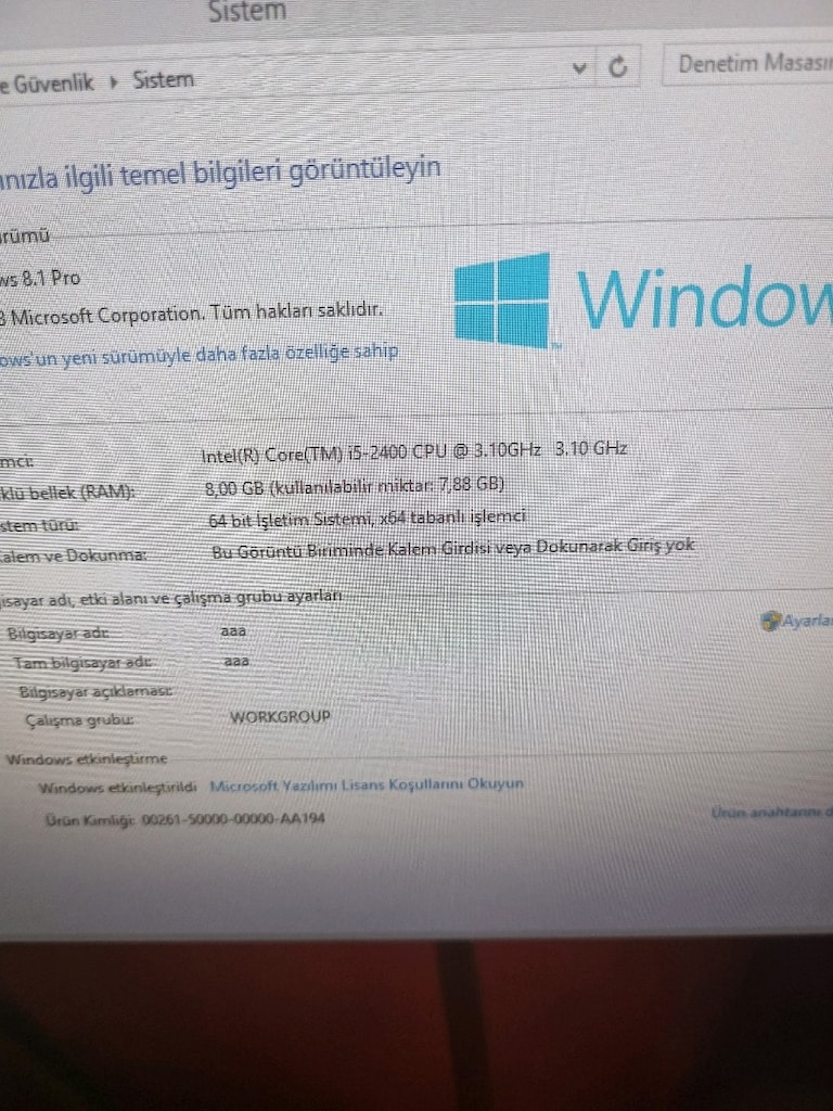 SATILIK ECS 1155 PİN ANAKART İ5 2400 işlemci 8 gb rem - 3