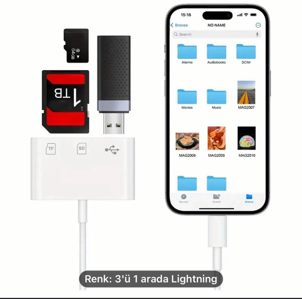 iPhone için ssd kart usb okuyucu - 2