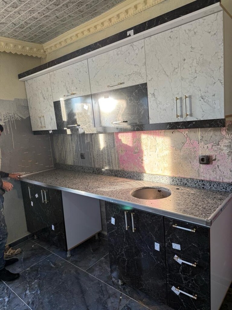 mutfak dolabı 2.5 metrelik komple mdf sıfır imallatan balon kapak - 3