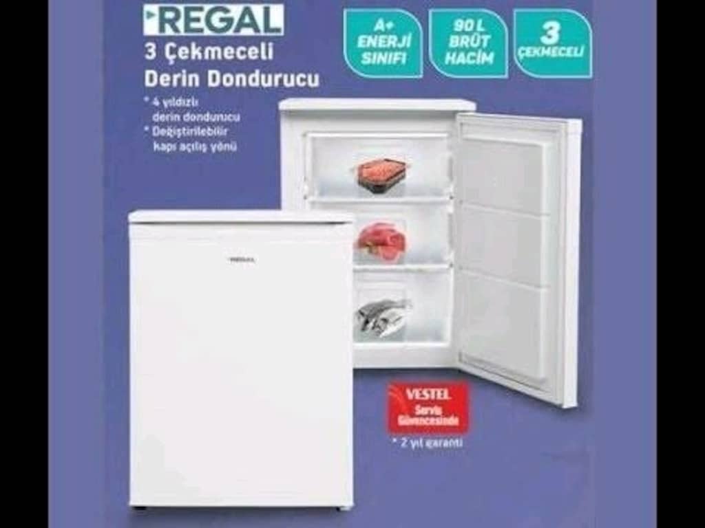 REGAL VESTEL DEEIN DONDURUCU 103 LİTRE 3 RAFLI SIFIR PAKETLİ ÜRÜN