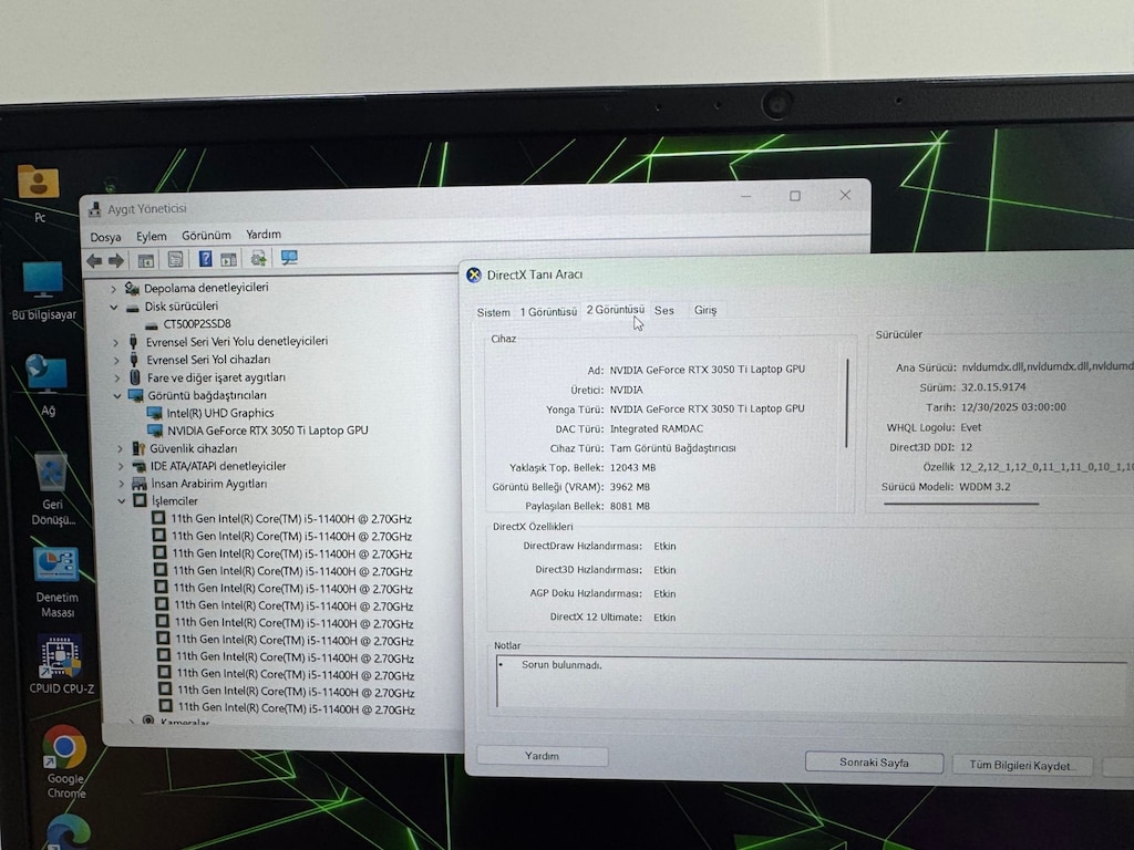 MONSTER ABRA A5 RTX3050Tİ İ5-11400H İŞLEMCİ 16 GB RAM 512 GB SSD - 8