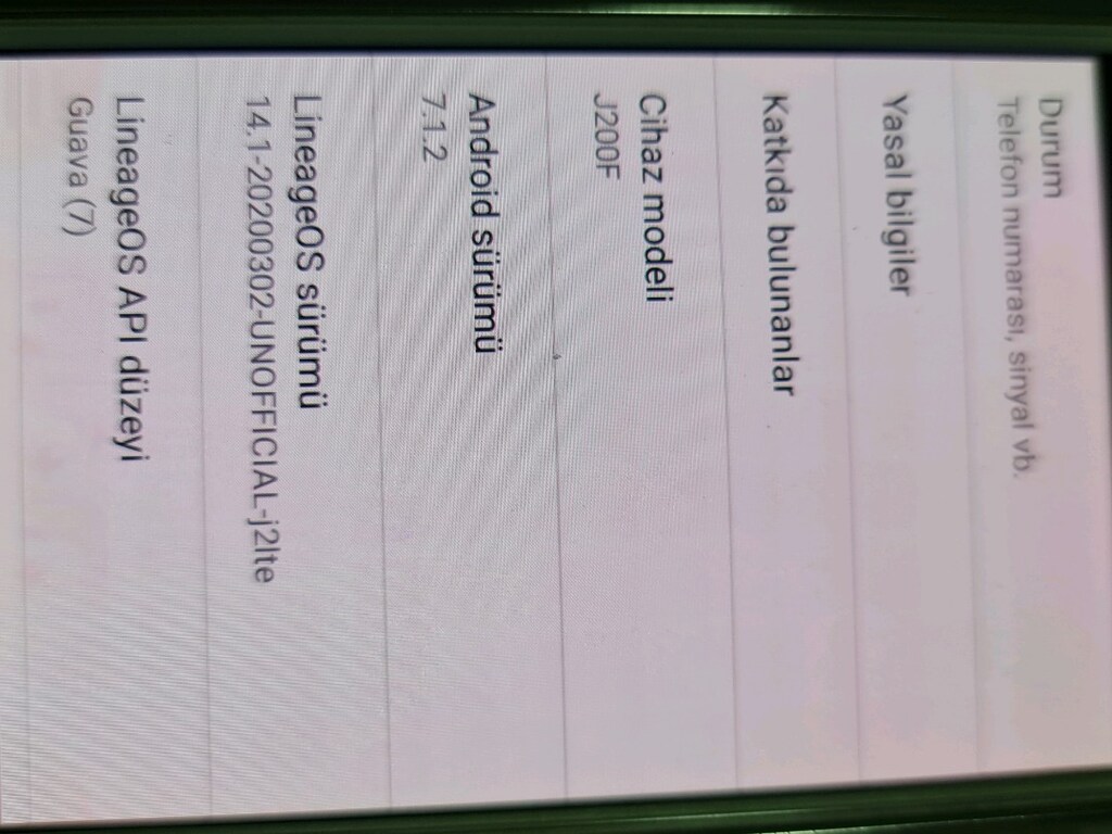 Samsung J200f Android 7.1 yüklü sorunsuz - 2