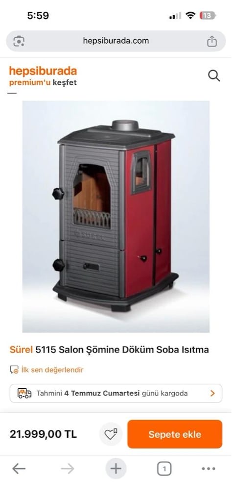 Sürel 5115 Salon Şömine Döküm Soba