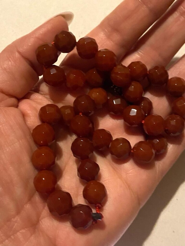 Vintage AKİK Doğal Taş Kolye - 13