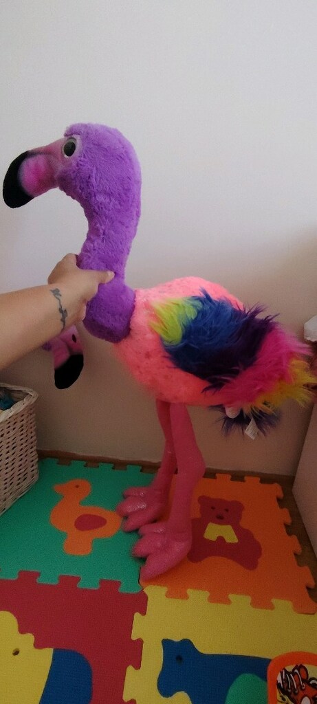 2 adet Renkli 70 cm peluş flamingo - 9