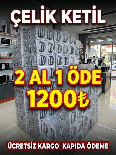 SÜPER FİYAT ÇELİK KETİL 1.8 LİTRE 2 AL 1 ÖDE ÜCRETSİZ KARGO KAPIDA ÖDE