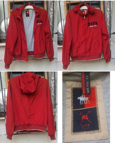 U.S. Polo Assn. marka kapşonlu mont marka belli detayları okuyunuz