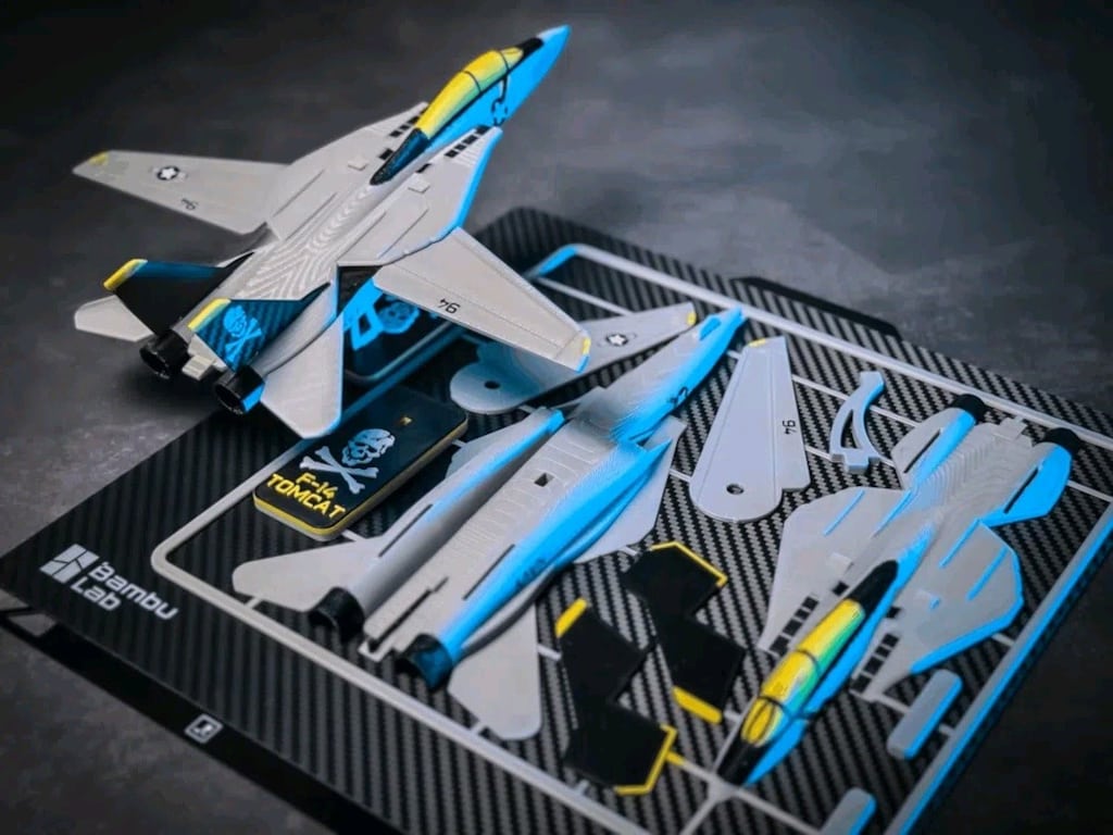 F-14 Tomcat 3D Baskı Maket Kiti – Hareketli Kanatlar – Kendin Monte Et - 3