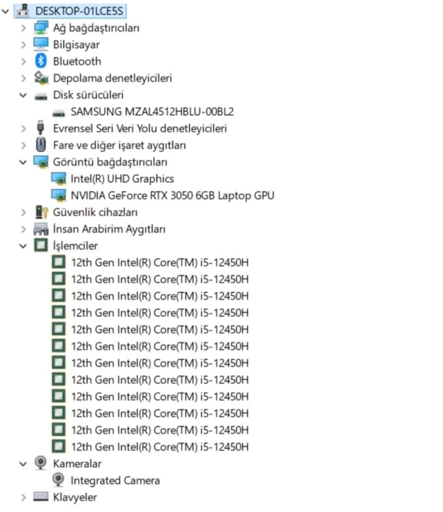 i5 12. Nesil Lenovo LOQ G@ming 16 GB RAM tam bir oyun canavarı laptop - 9