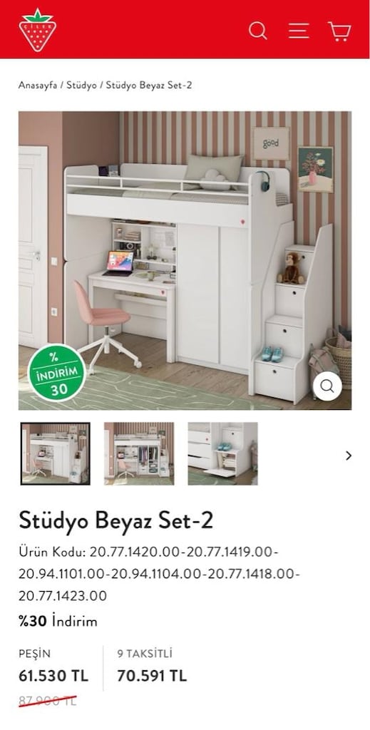 Ranza çocuk odası çilek mobilya - 3