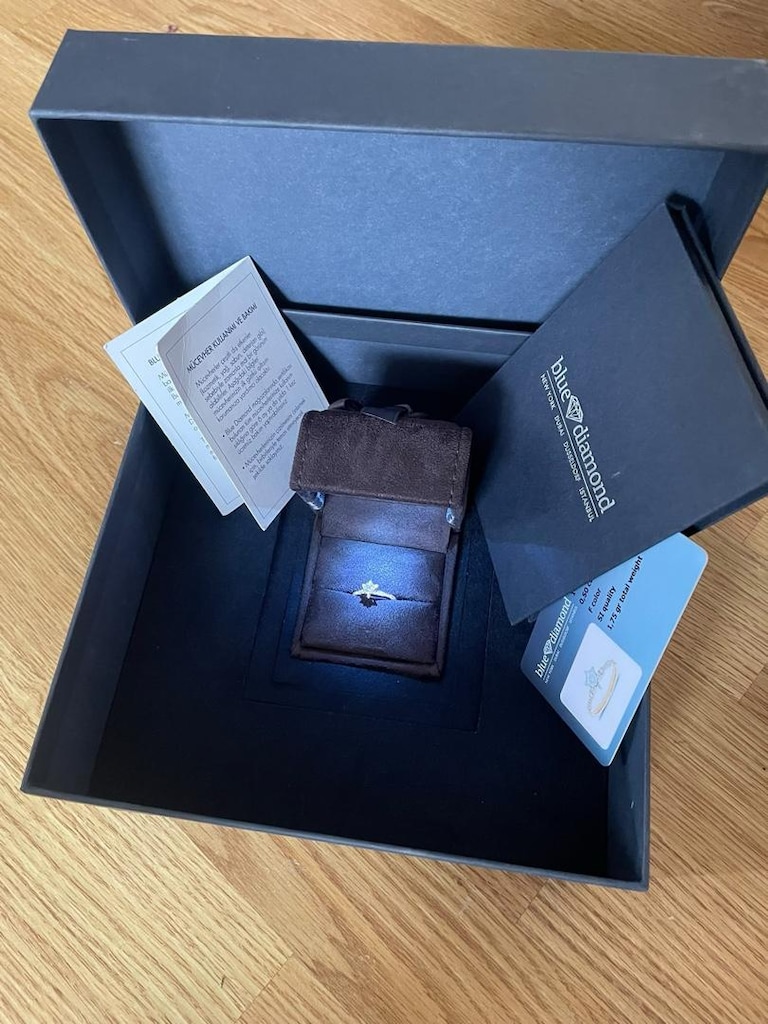 Bluediamond 12 Numara 0.50 karat Lotus yüzük. - 9