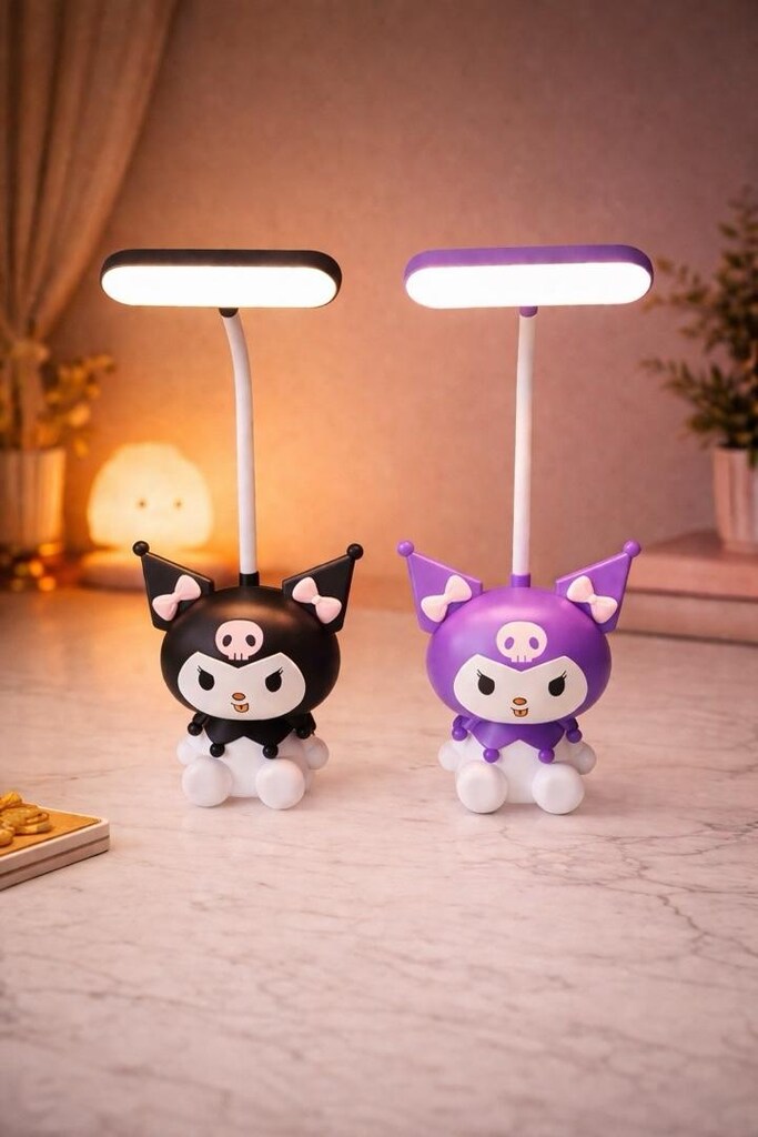 Kuromi Tasarımlı LED Masa Lambası – Siyah & Mor (SIFIR ÜRÜN)