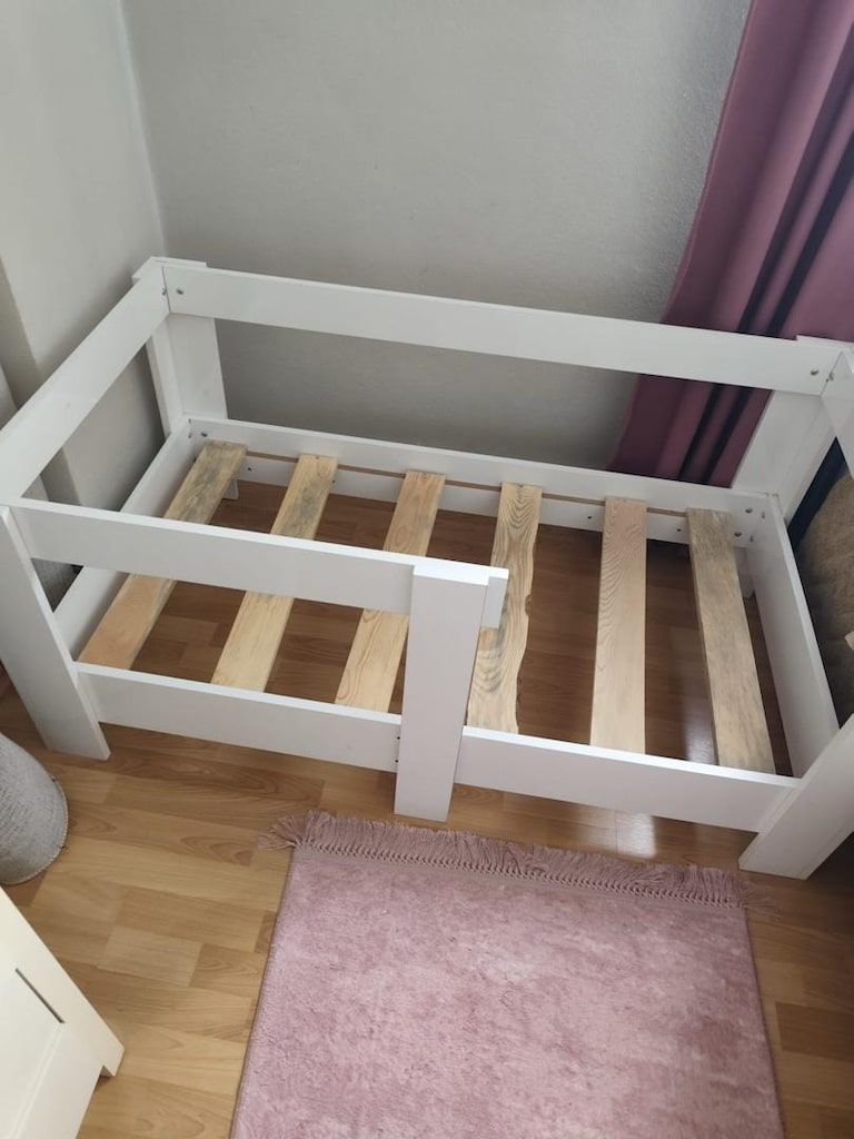 mdf beyaz bebek karyola 70x140 - 3