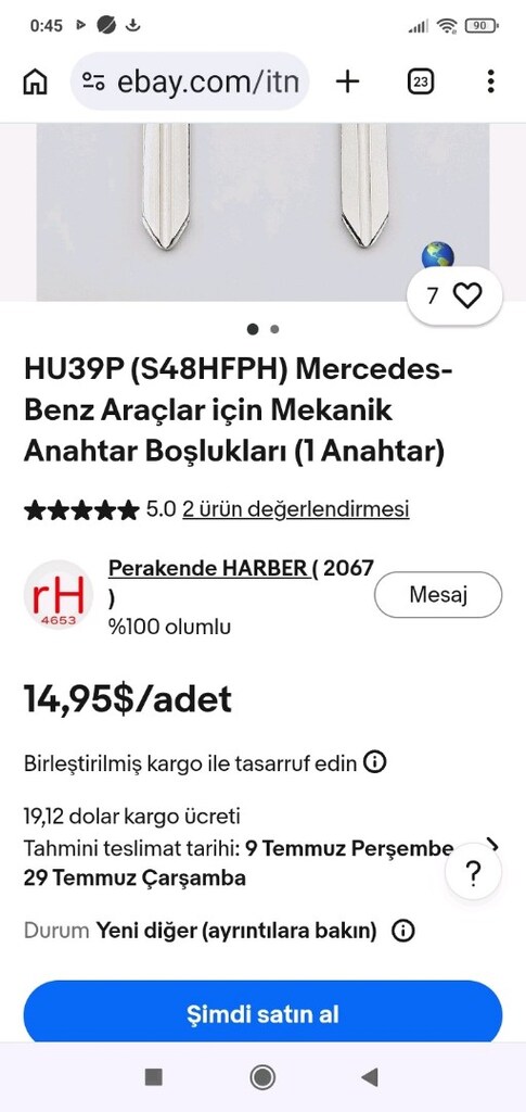 W124 - W126 ham anahtar - 16