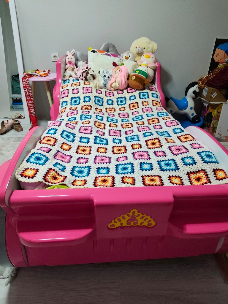 Özel Yapım Pembe Prenses Arabalı Çocuk Oda Takımı + Seksek halı hediye - 2