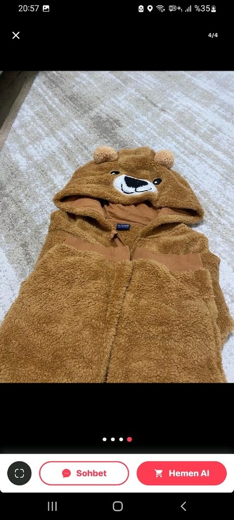 çocuk peluş ayı kostüm - 2