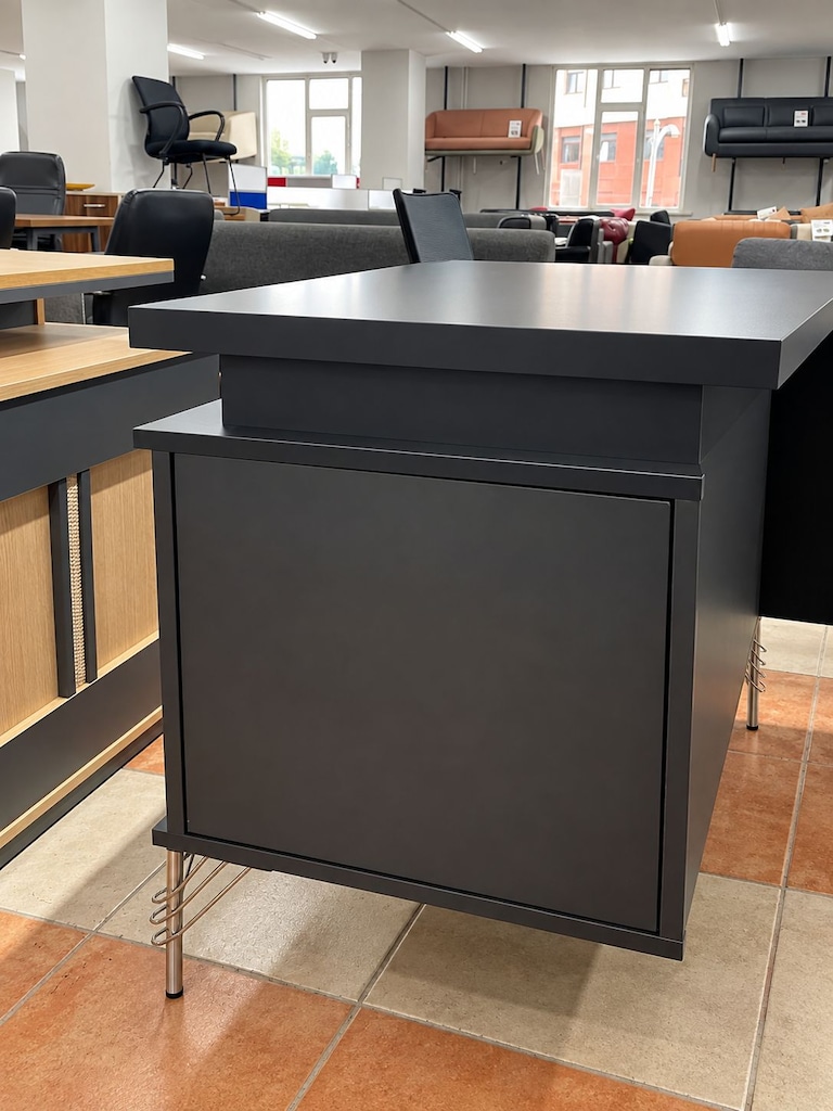 KLAS OFİS ÜSKÜDAR 200x90 cm ANTRASİT GRİ MÜDÜR MASA TAKIMI SIFIR - 8