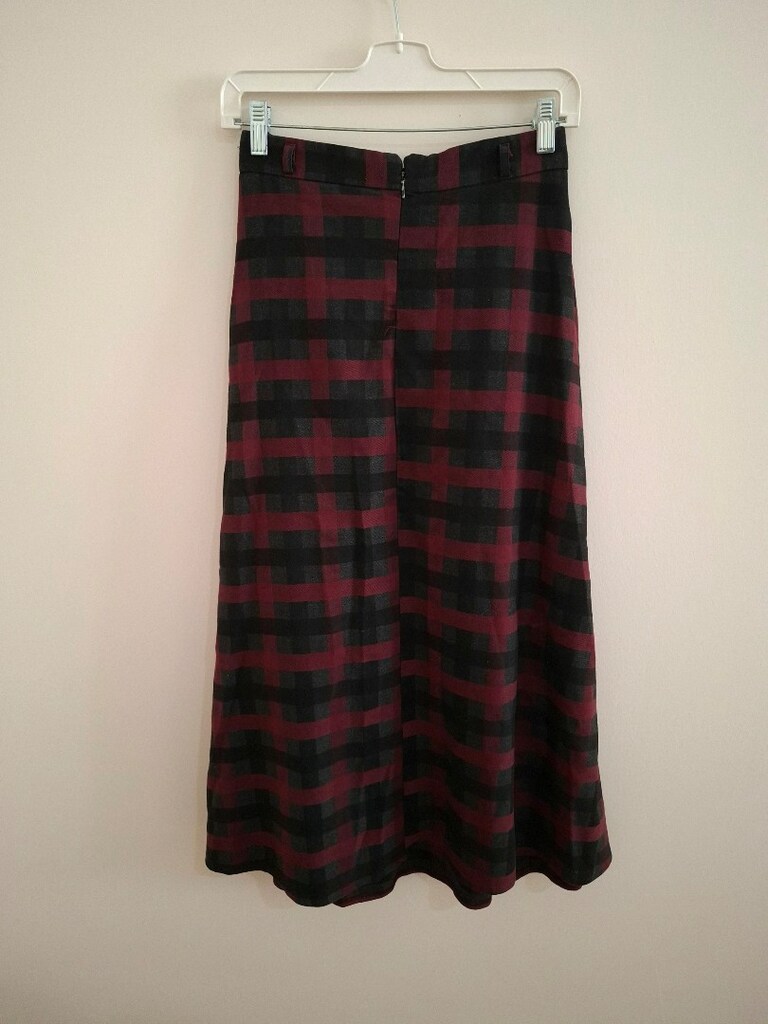bordo kareli etek - 2