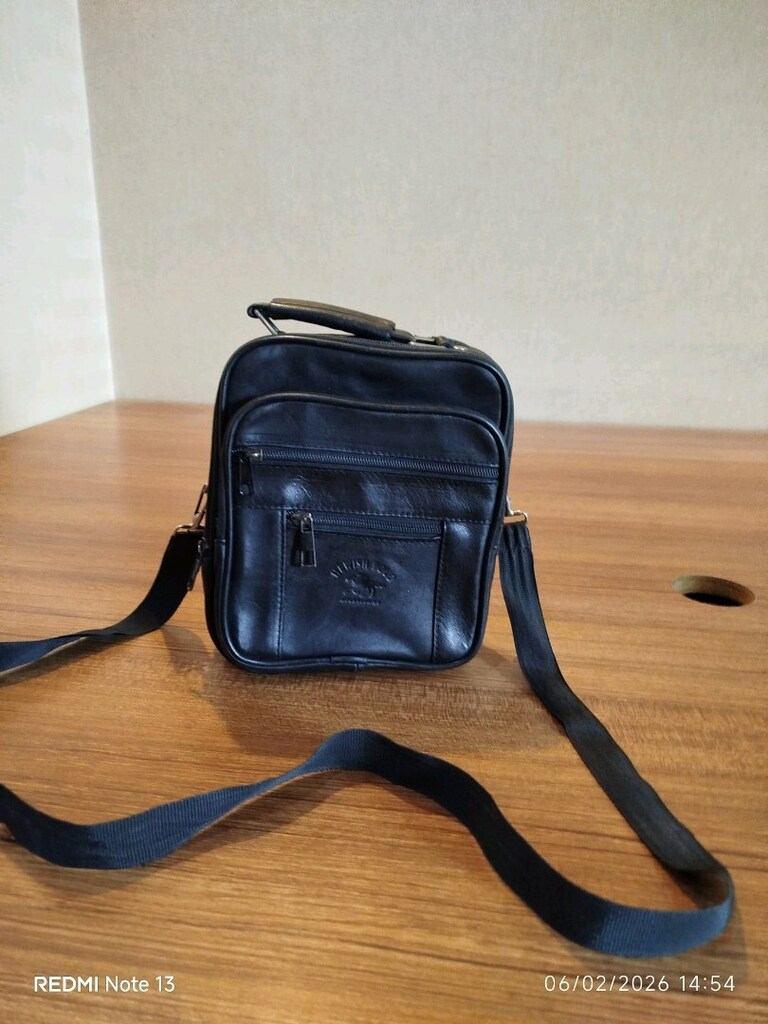 Siyah polo Erkek Omuz Çantası,