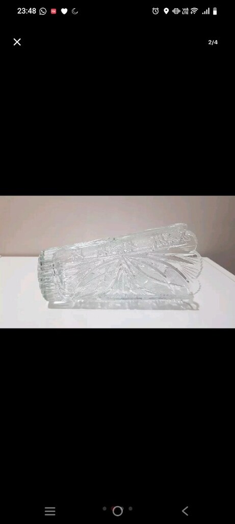 2 adet kesme kristal vazo - 7