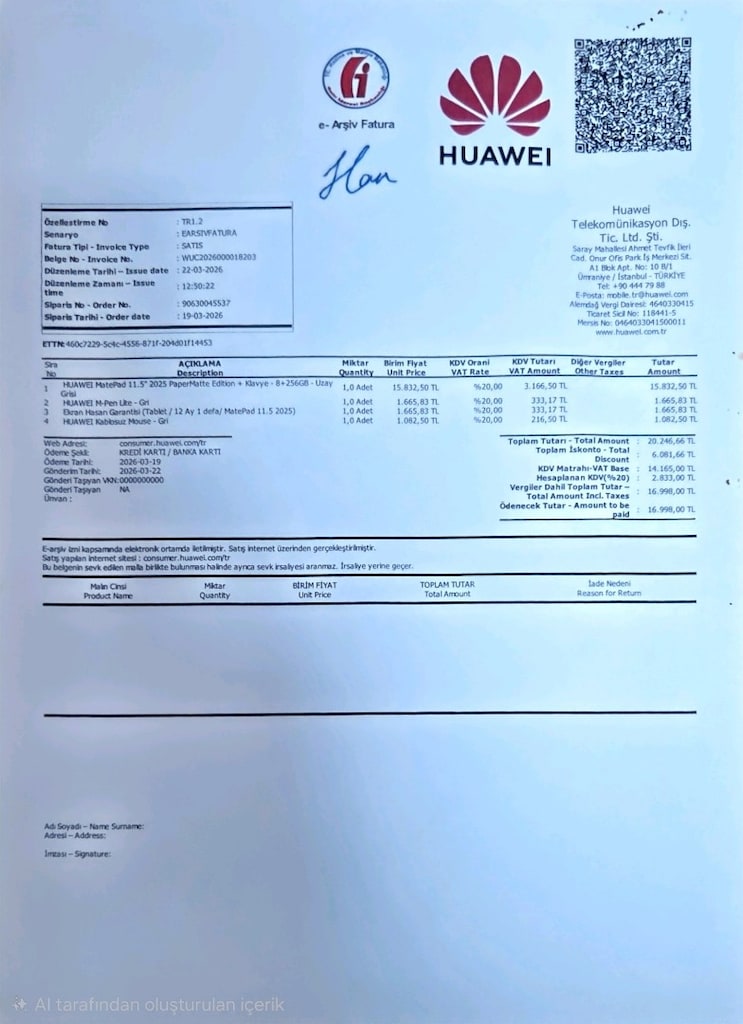 HUAWEİ MATEPAD 11.5" PAPERMATTE +KLAVYELİ KILIF+KALEM+MAUSE SETİ - 7