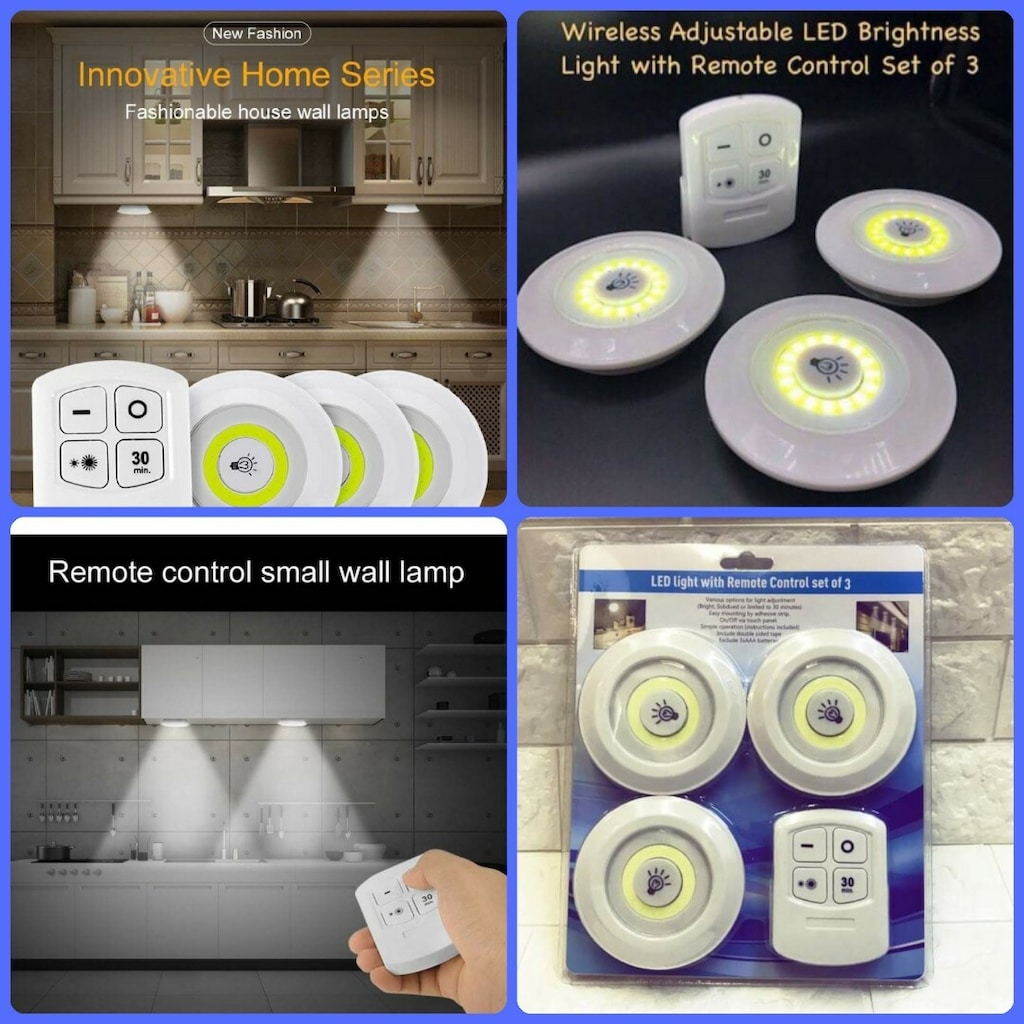 Uzaktan Kumandalı LED ışık, 3'lü set