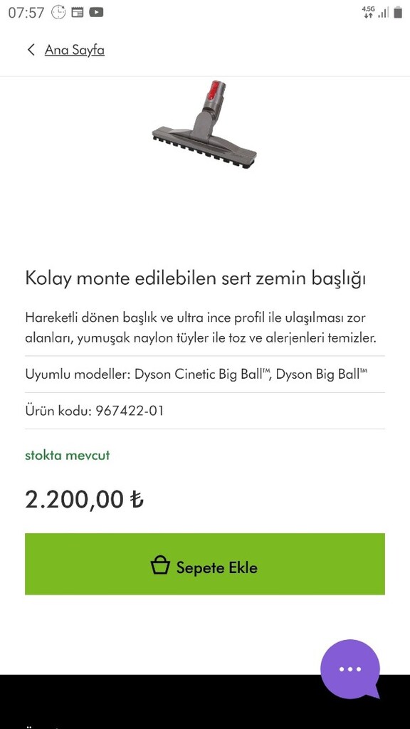 DYSON SÜPÜRGE EMİCİ BAŞLIK. - 4