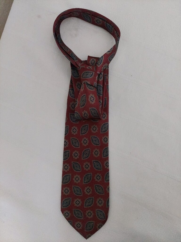Koyu Bordo Klasik Desenli Kravat - 2