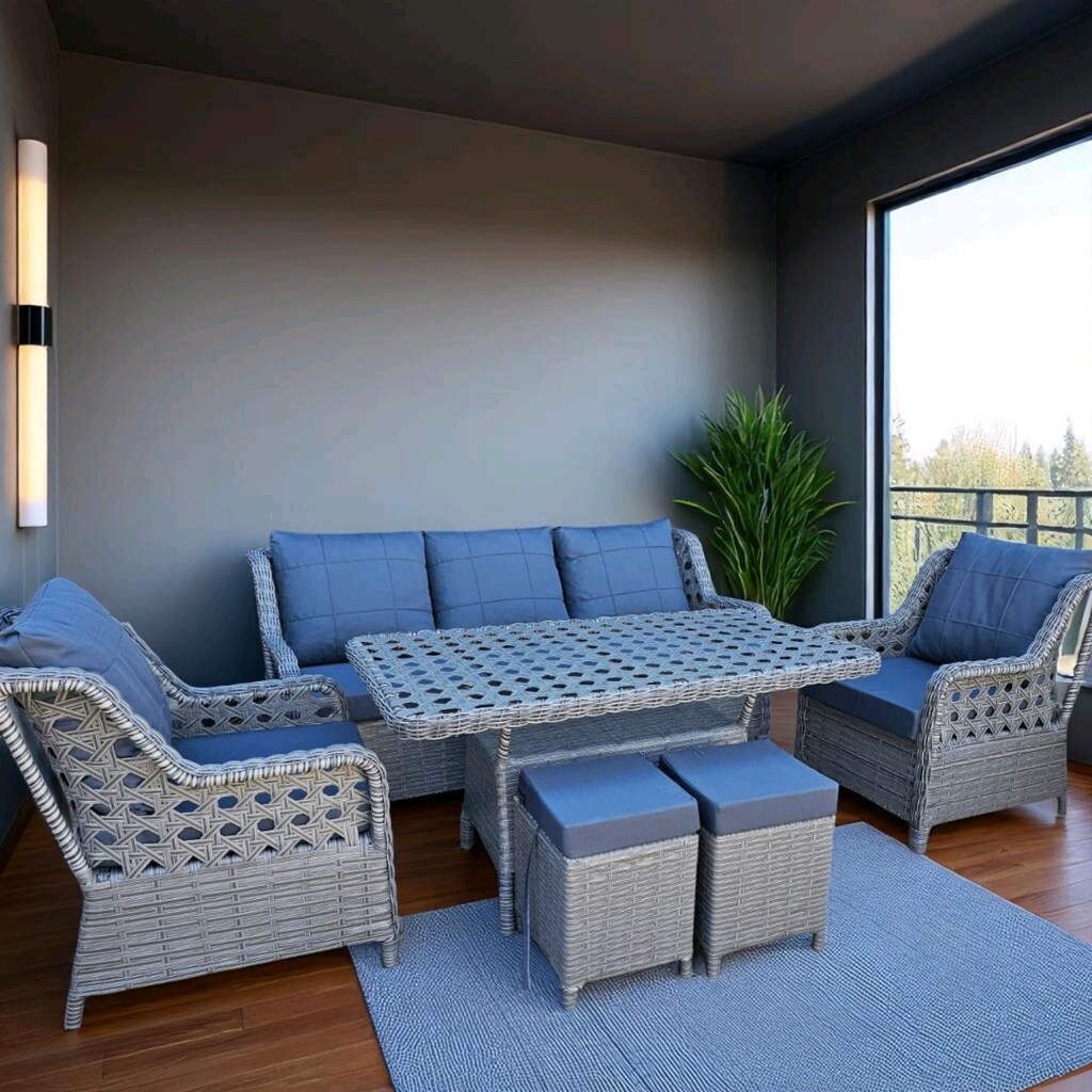 rattan oturma Grubu, bahçe balkon mobilyasi, koltuk takımı - 14
