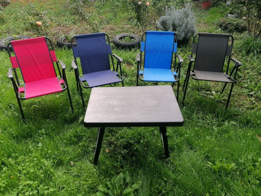 4lü katlanır kamp sandalyesi takımı - 2