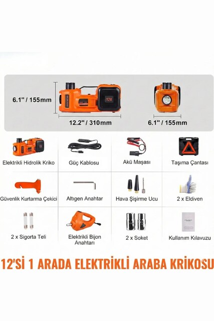 5 Ton Elektrikli Kriko + POMPA + BİJON SÖKÜCÜ + FENER (SIFIR)