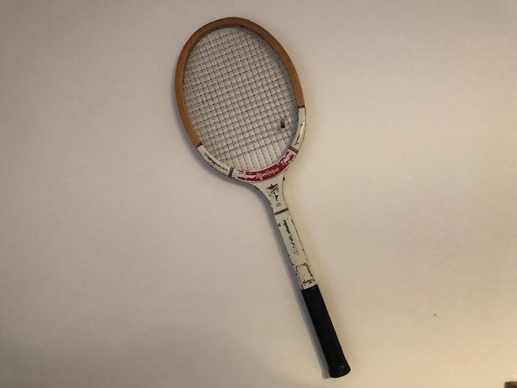 antika ahşap Mac gregor tenis raketi - 3